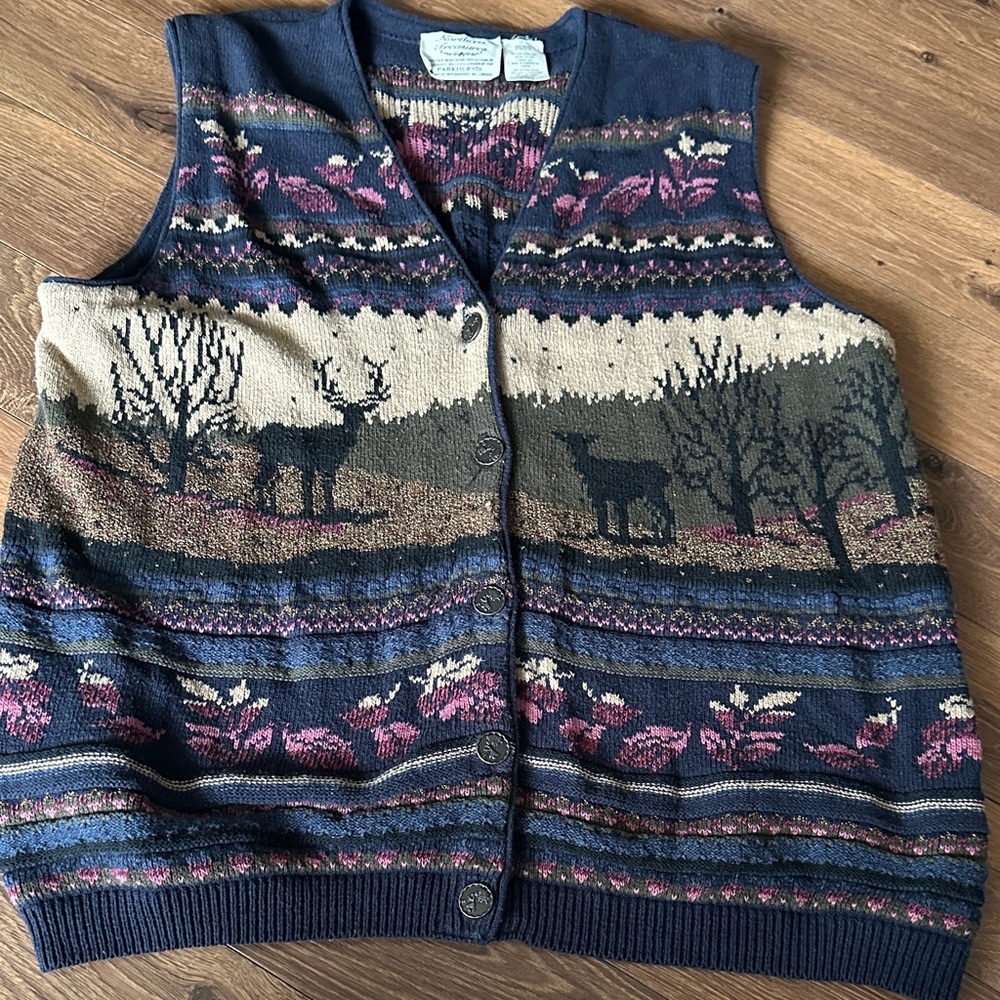 Northern Treasure deer sweater vest